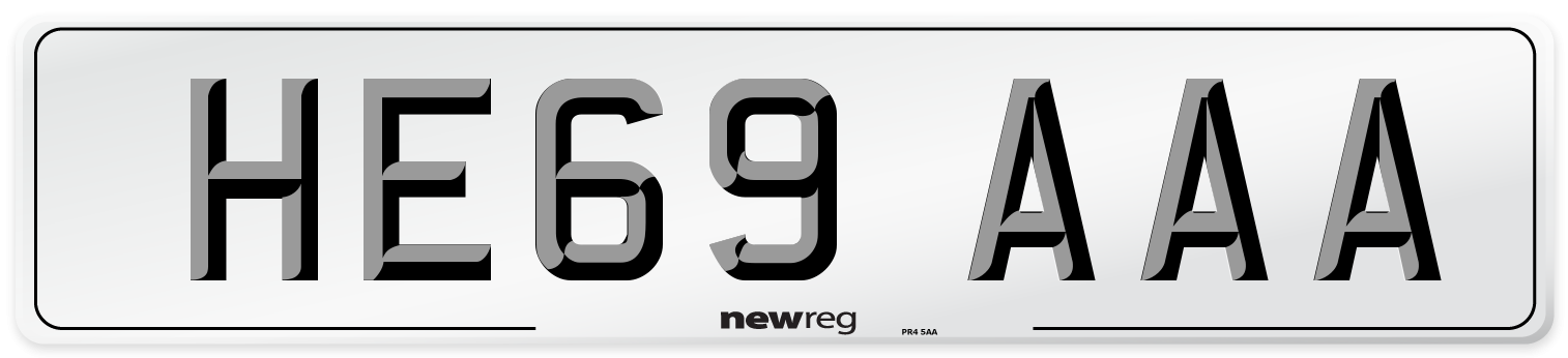 HE69 AAA Number Plate from New Reg